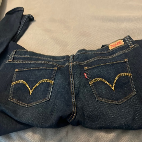 Levi’s superlow 524 dark rinse/wash jeans size 17 bootcut baggy relaxed casual - Picture 8 of 14